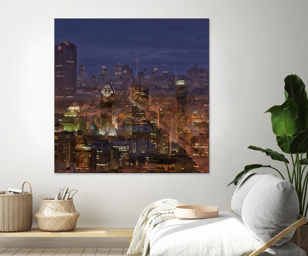 Montreal view by Jefd on GIANT ART - blue city scene