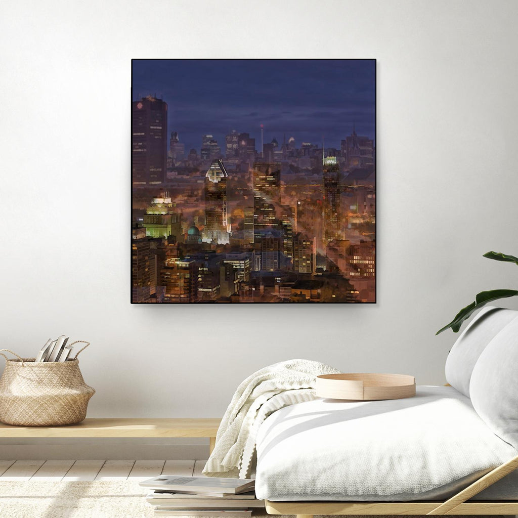 Montreal view by Jefd on GIANT ART - blue city scene