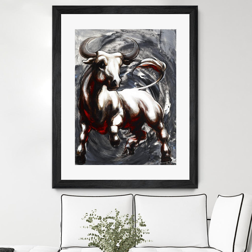 Deadline by Marie Andrée Leblond on GIANT ART - white animals taureau