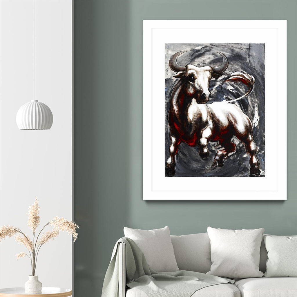 Deadline by Marie Andrée Leblond on GIANT ART - white animals taureau