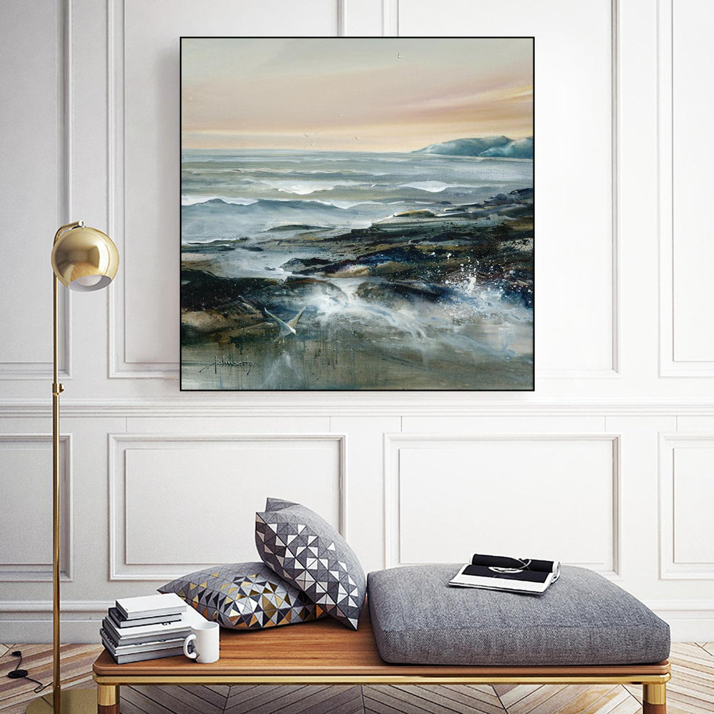 Flaux Flottant by Roland Palmaerts on GIANT ART - grey sea scene