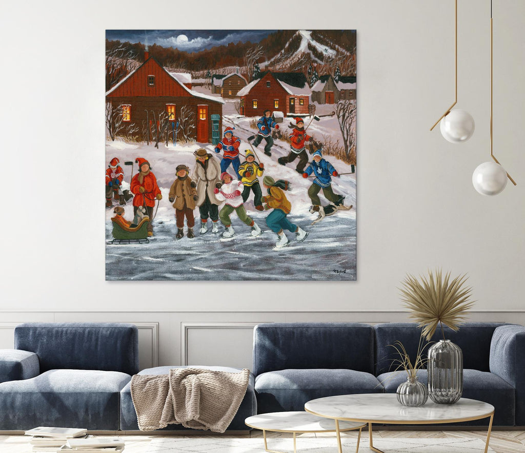 Sur le lac gelé by Nicole Laporte on GIANT ART - red winter scenes