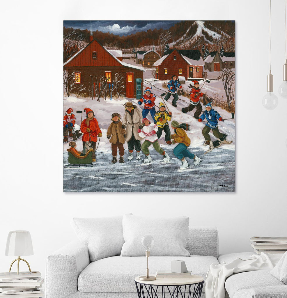 Sur le lac gelé by Nicole Laporte on GIANT ART - red winter scenes