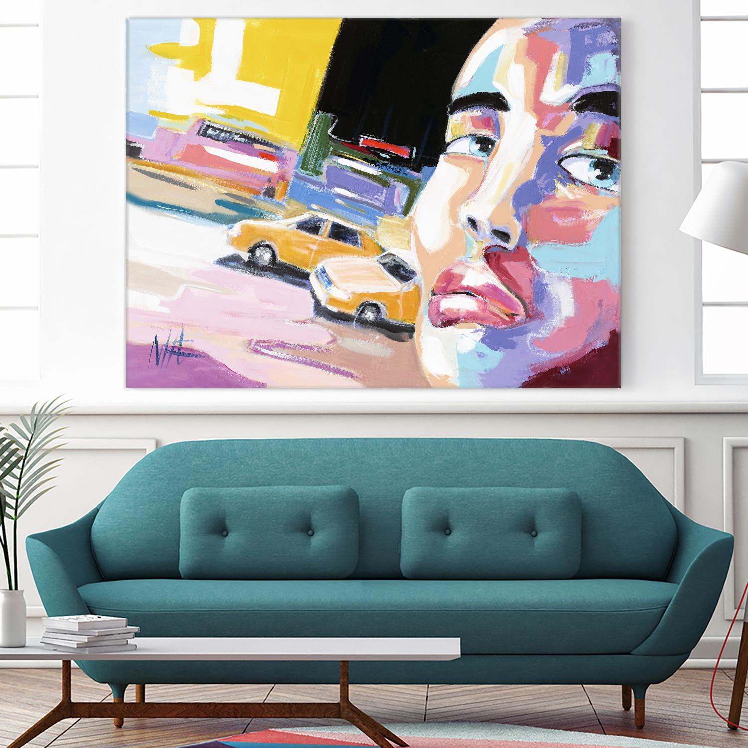 Go City I by Marc Archambault on GIANT ART - beige men and women