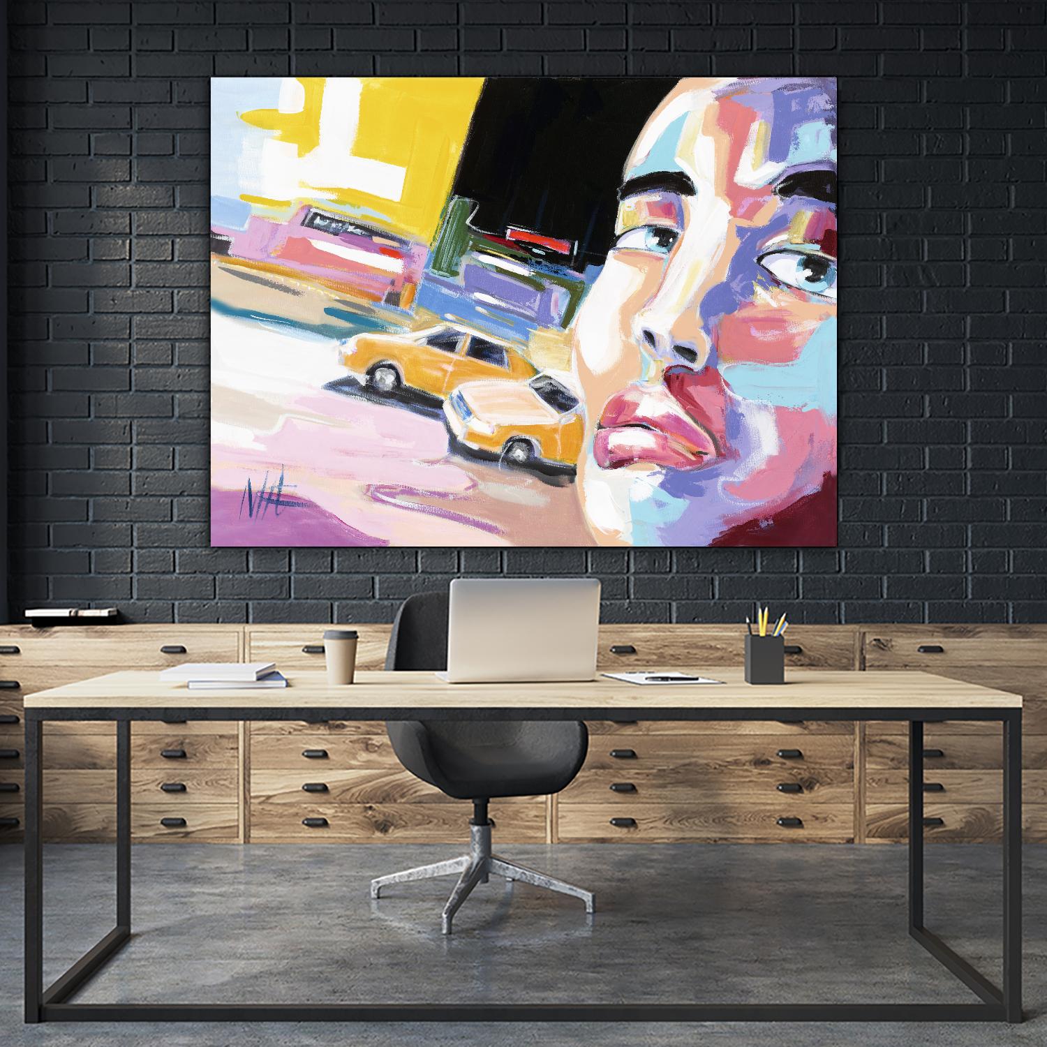 Go City I by Marc Archambault on GIANT ART - beige men and women