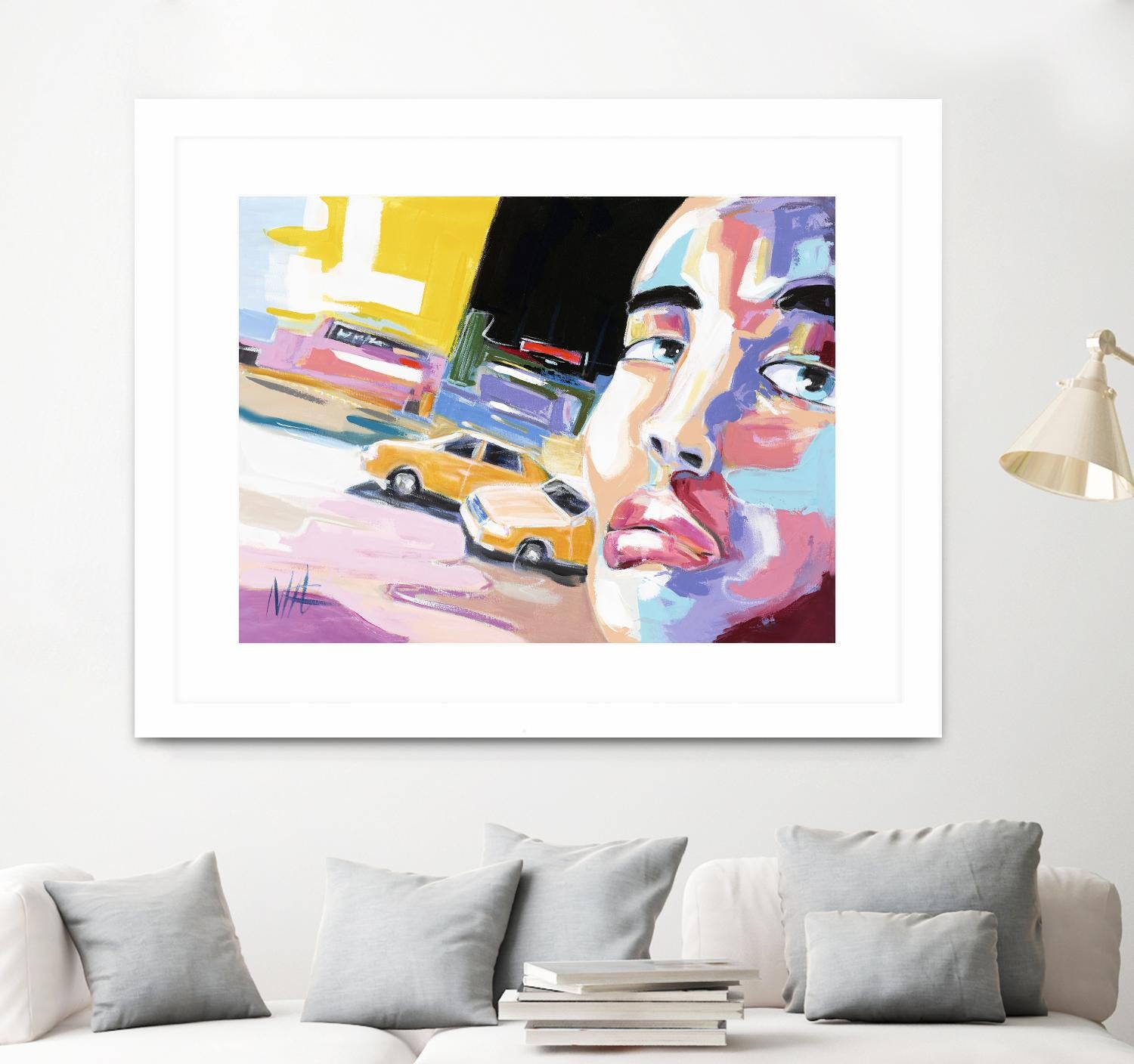 Go City I by Marc Archambault on GIANT ART - beige men and women