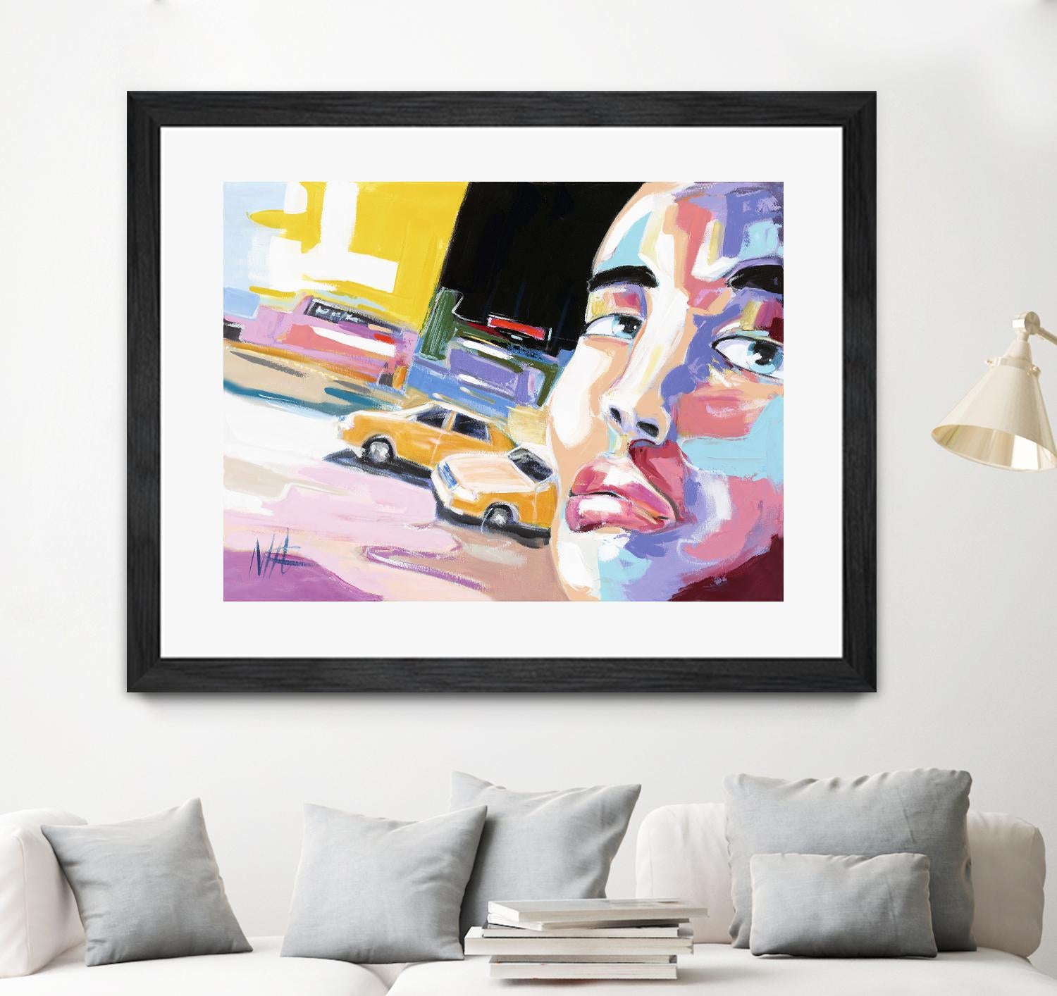 Go City I by Marc Archambault on GIANT ART - beige men and women