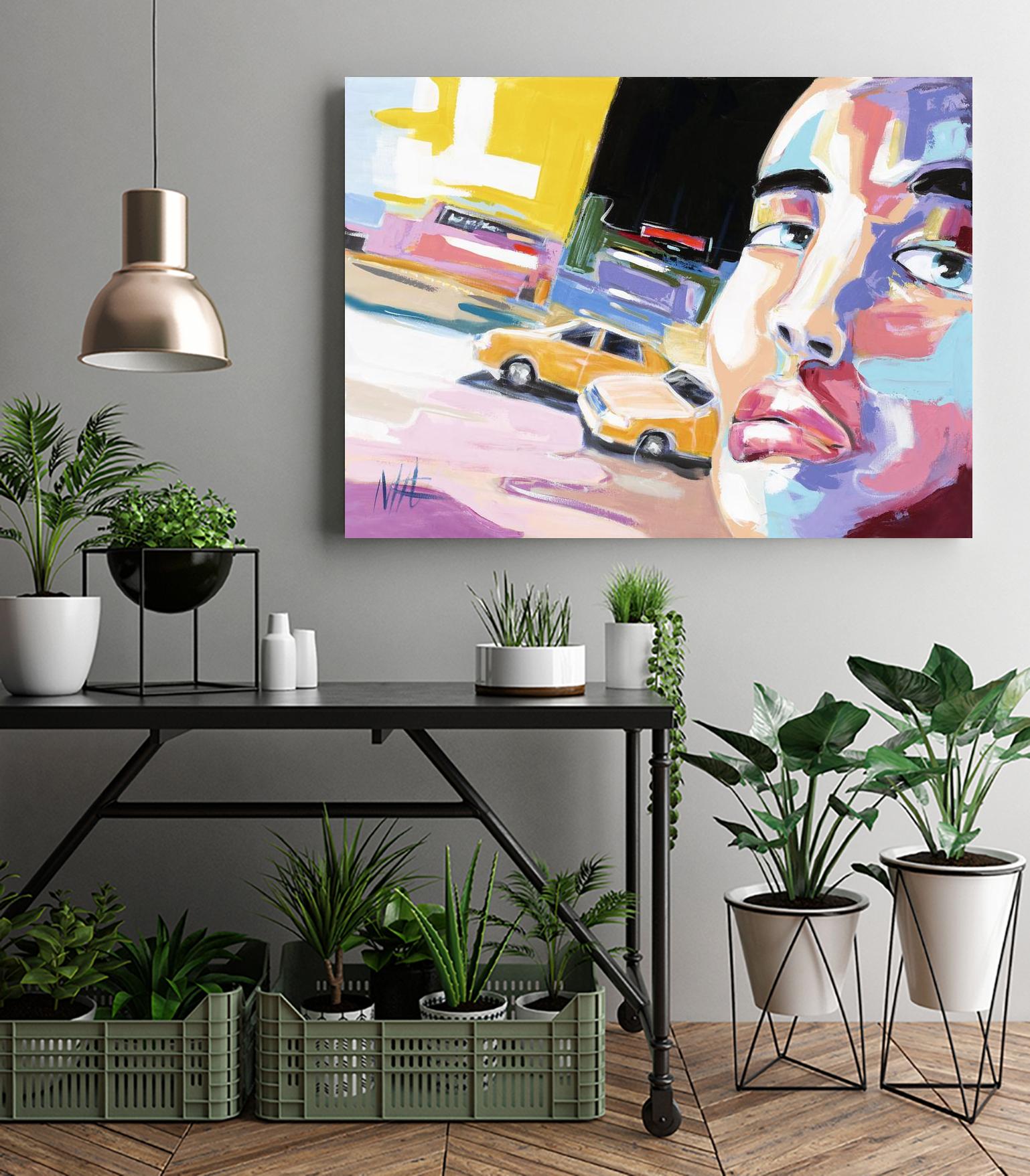 Go City I by Marc Archambault on GIANT ART - beige men and women