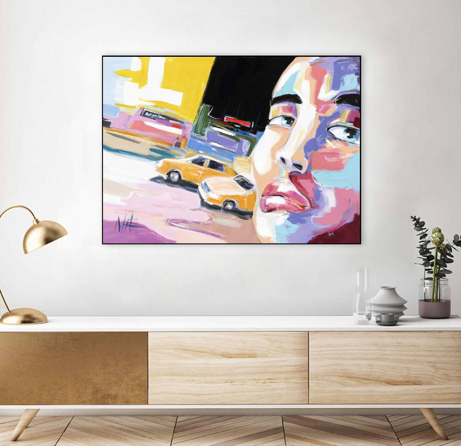 Go City I by Marc Archambault on GIANT ART - beige men and women