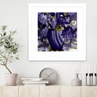 Dark blue flowers by Doris Savard on GIANT ART - grey abstract