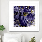 Dark blue flowers by Doris Savard on GIANT ART - grey abstract