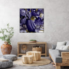 Dark blue flowers by Doris Savard on GIANT ART - grey abstract