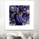Dark blue flowers by Doris Savard on GIANT ART - grey abstract