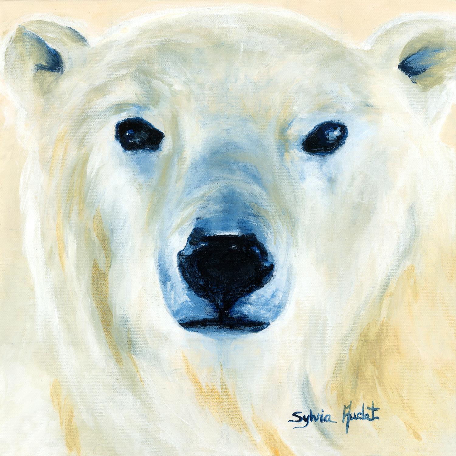 Ours polaire de Sylvia Audet sur GIANT ART - animaux jaunes