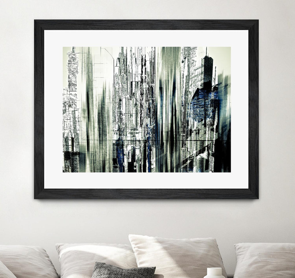 Abstract City Perspective II by Jean-François Dupuis on GIANT ART - white city scene