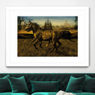 2 Horses by Daniel Stanford on GIANT ART - gold animals exotique