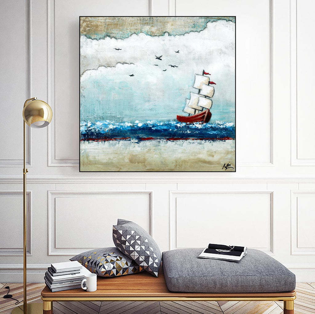 Vents et marées by Marie Claprood on GIANT ART - white sea scene