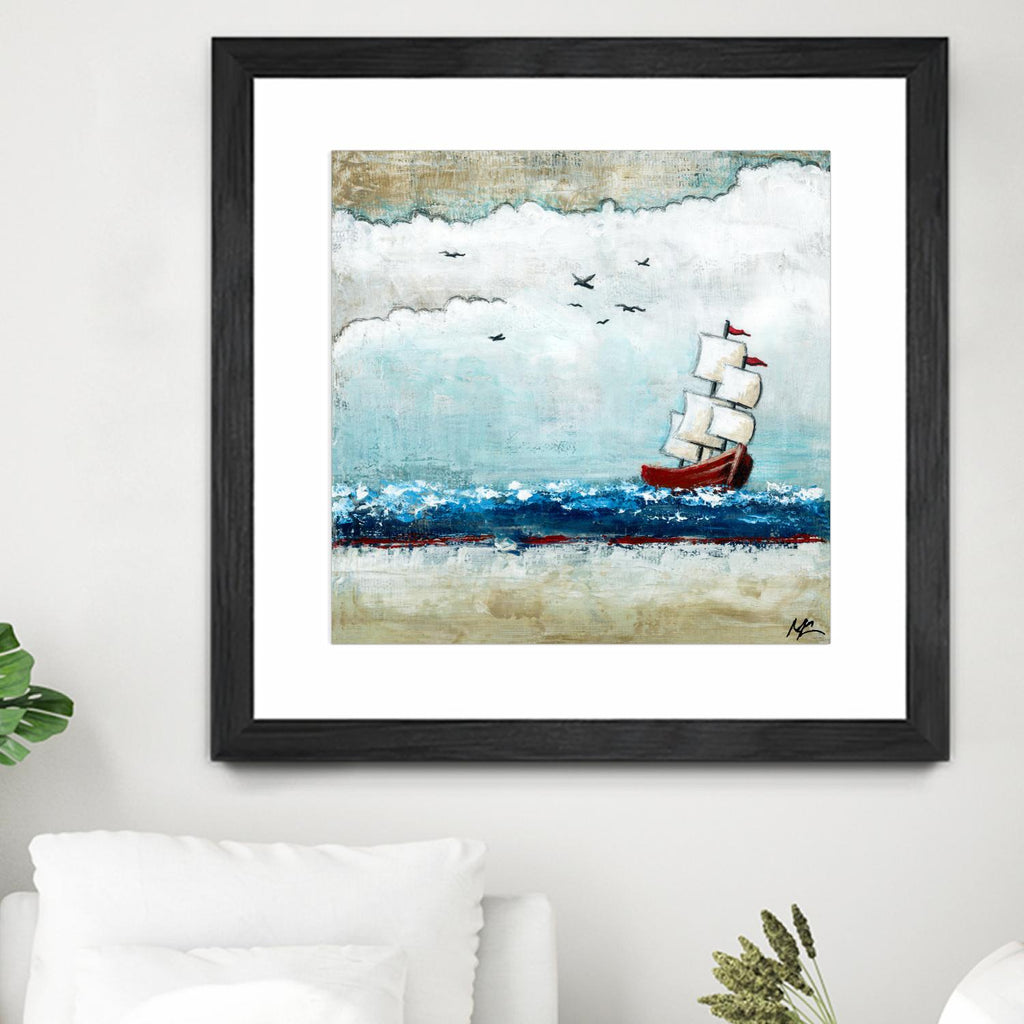 Vents et marées de Marie Claprood sur GIANT ART - scène de mer blanche