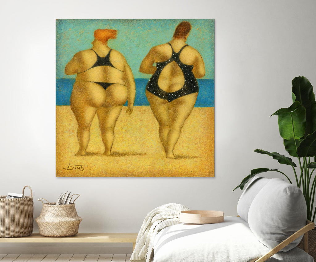 2 on the beach by Steven Lamb on GIANT ART - beige men and women