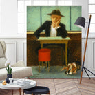 2 in a cafe shop by Steven Lamb on GIANT ART - brown men and women