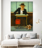 2 in a cafe shop by Steven Lamb on GIANT ART - brown men and women