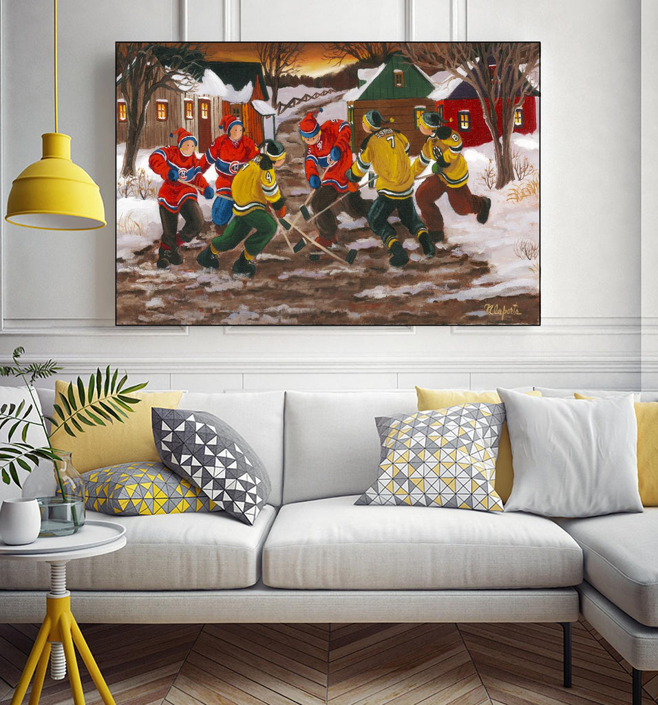 Jusqu'au printemps by Nicole Laporte on GIANT ART - yellow winter scenes