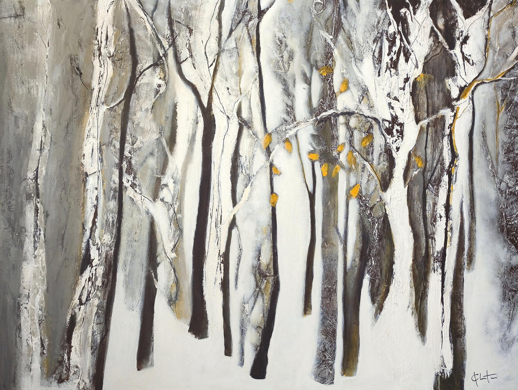 La forêt blanche by Kathleen Cloutier on GIANT ART - grey trees
