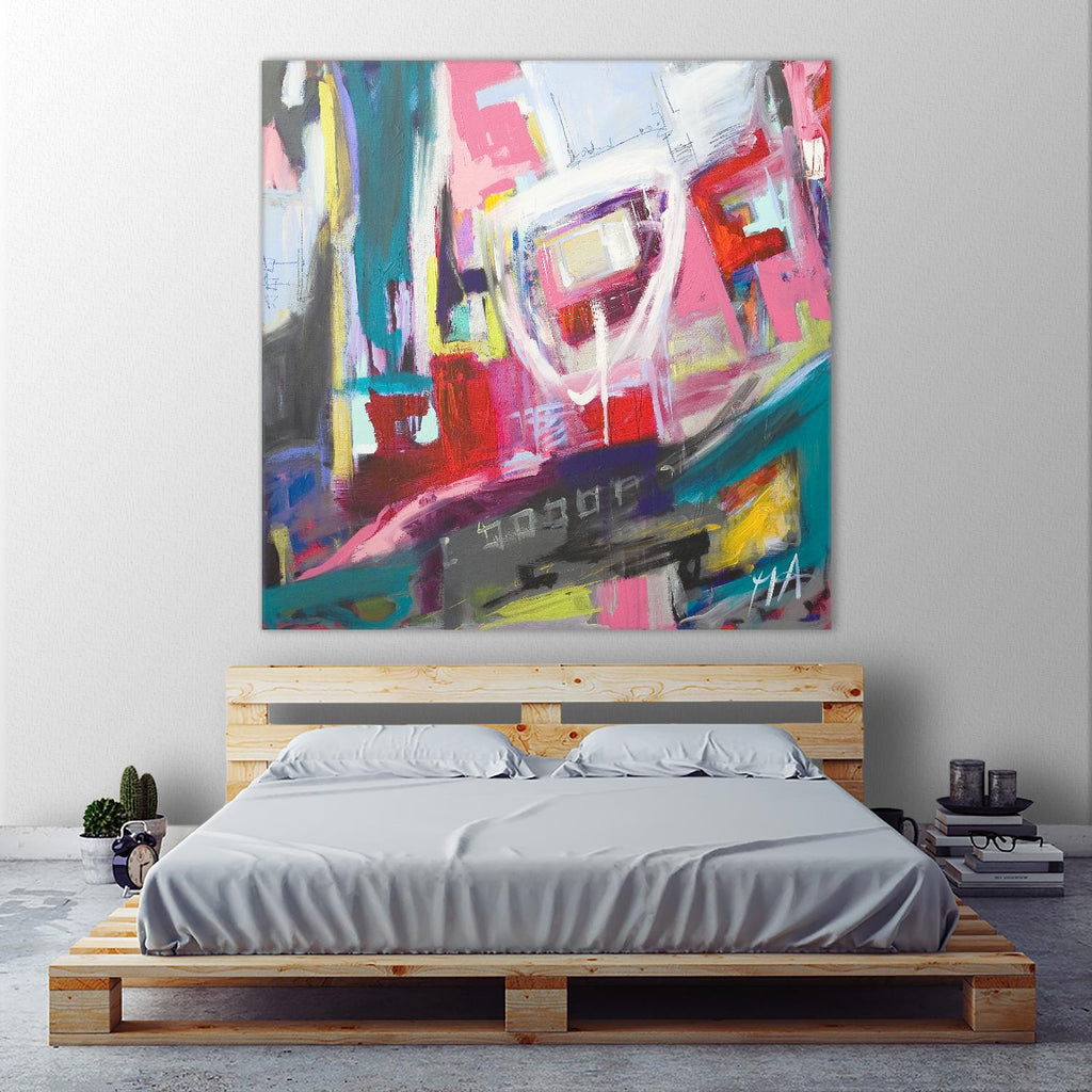 Chaos City II by Marc Archambault on GIANT ART - pink abstract