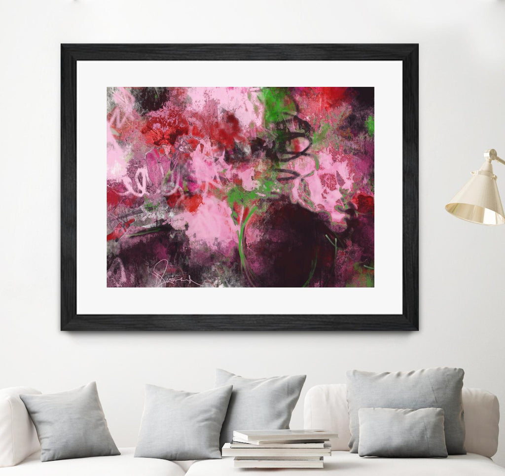 Pink Flowers by Doris Savard on GIANT ART - red abstract