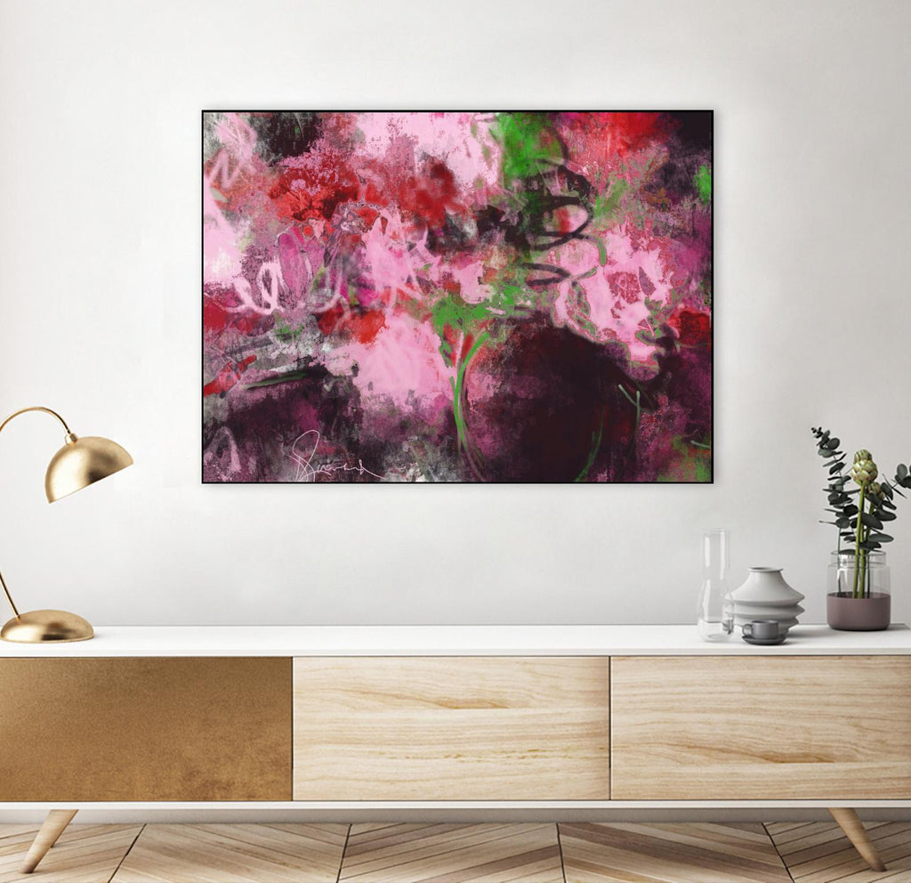 Yours softly by Doris Savard on GIANT ART - red abstract