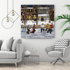 Sans titre by Nicole Laporte on GIANT ART - red winter scenes artistes du québec