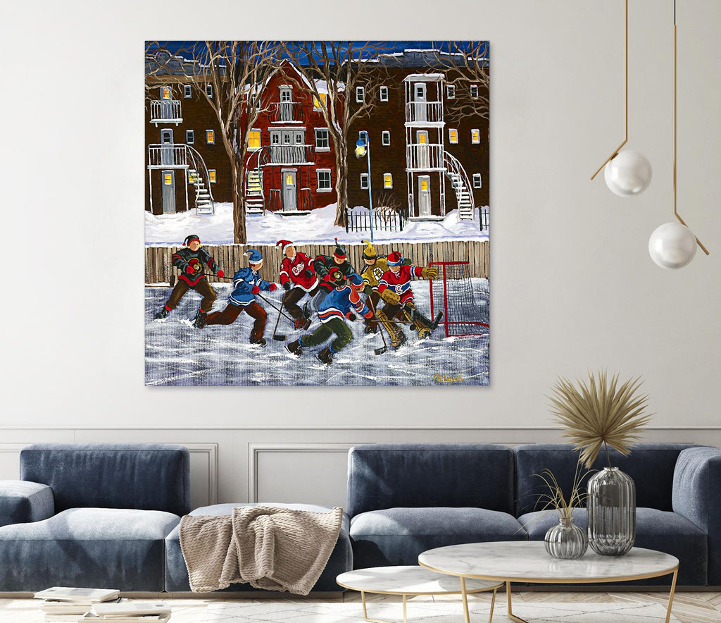 After School 1 by Nicole Laporte on GIANT ART - white art for kids  hockey