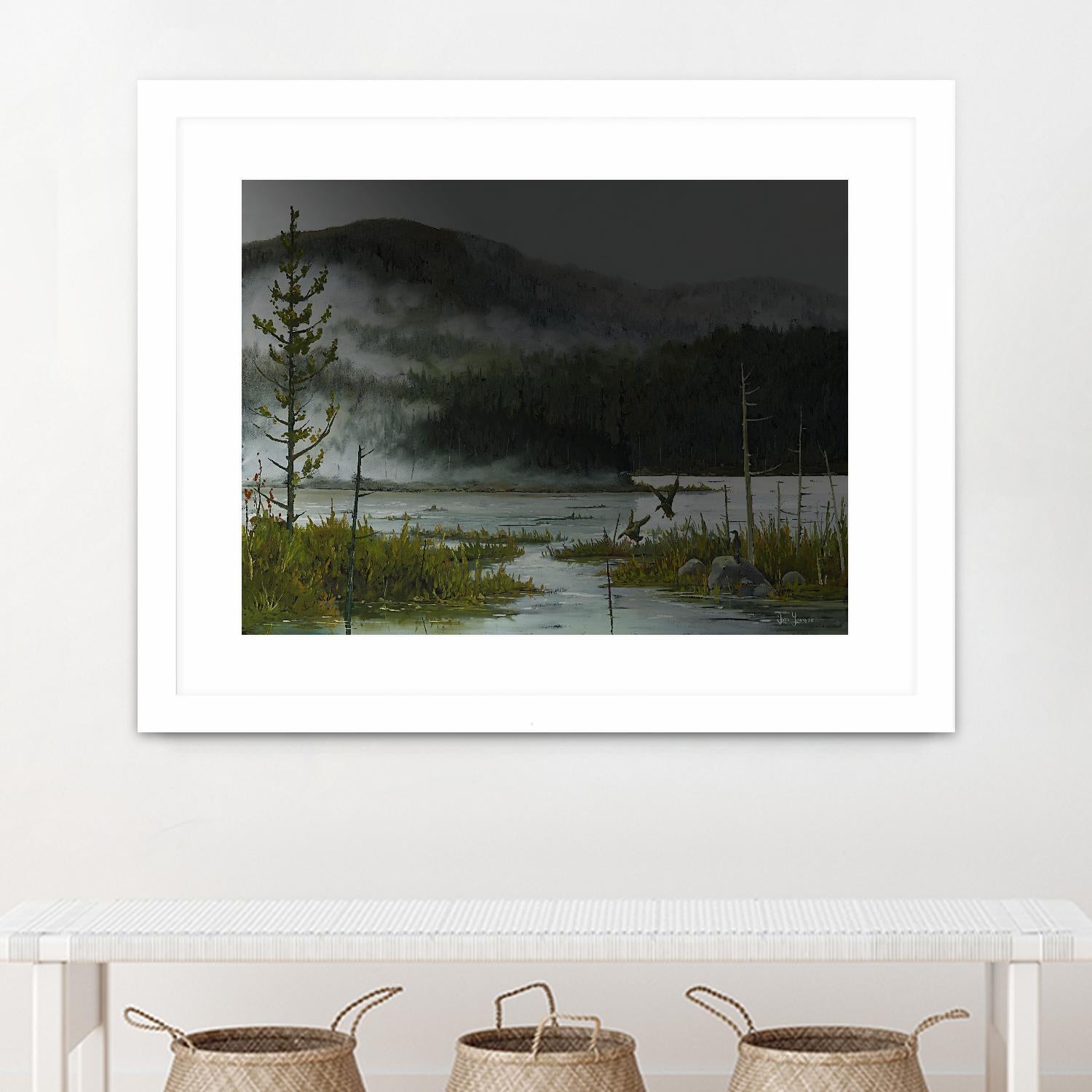 Le lac vaseau by Yvon Lemieux on GIANT ART - green landscape