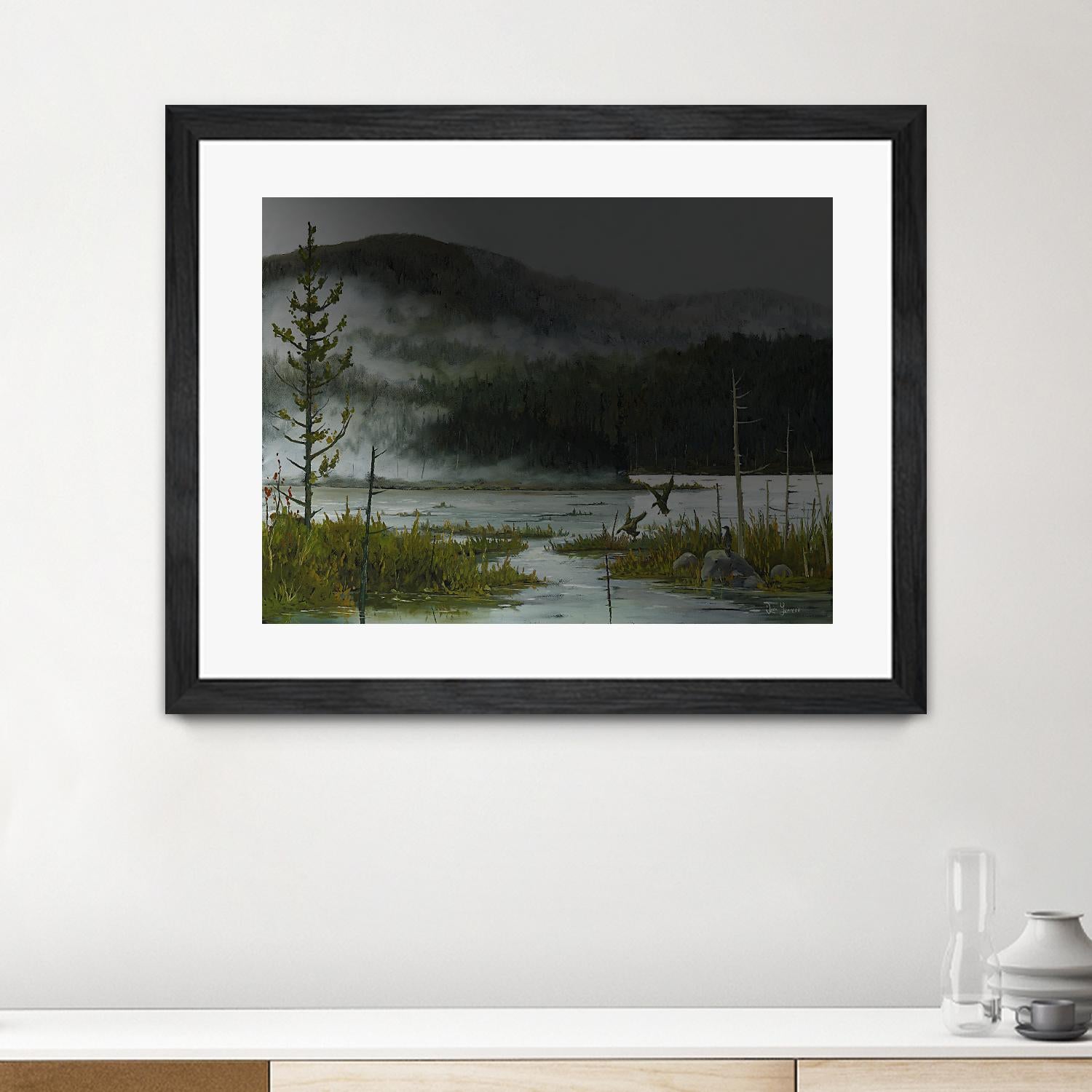 Le lac vaseau by Yvon Lemieux on GIANT ART - green landscape