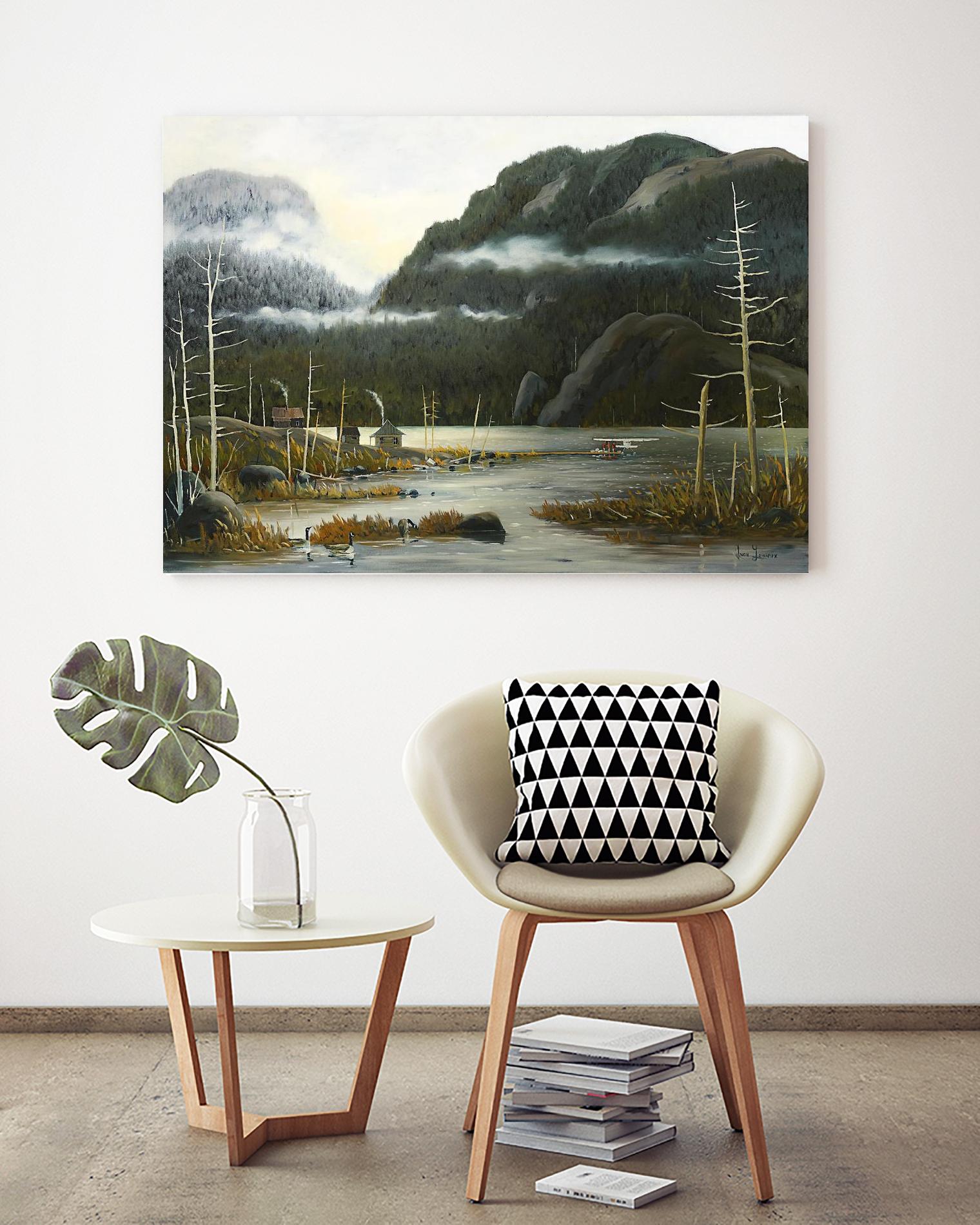 Départ pour la chasse by Yvon Lemieux on GIANT ART - green landscape