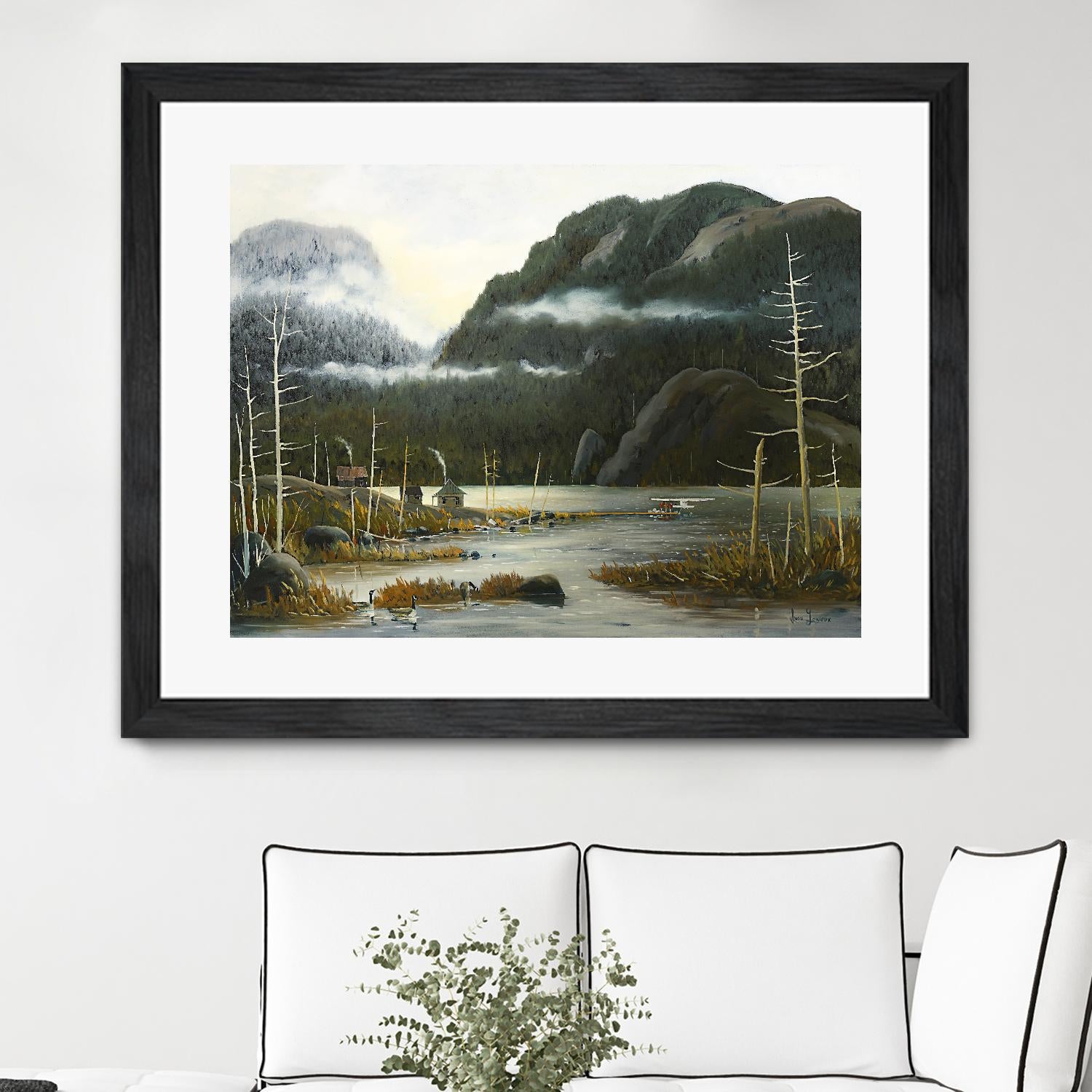 Départ pour la chasse by Yvon Lemieux on GIANT ART - green landscape