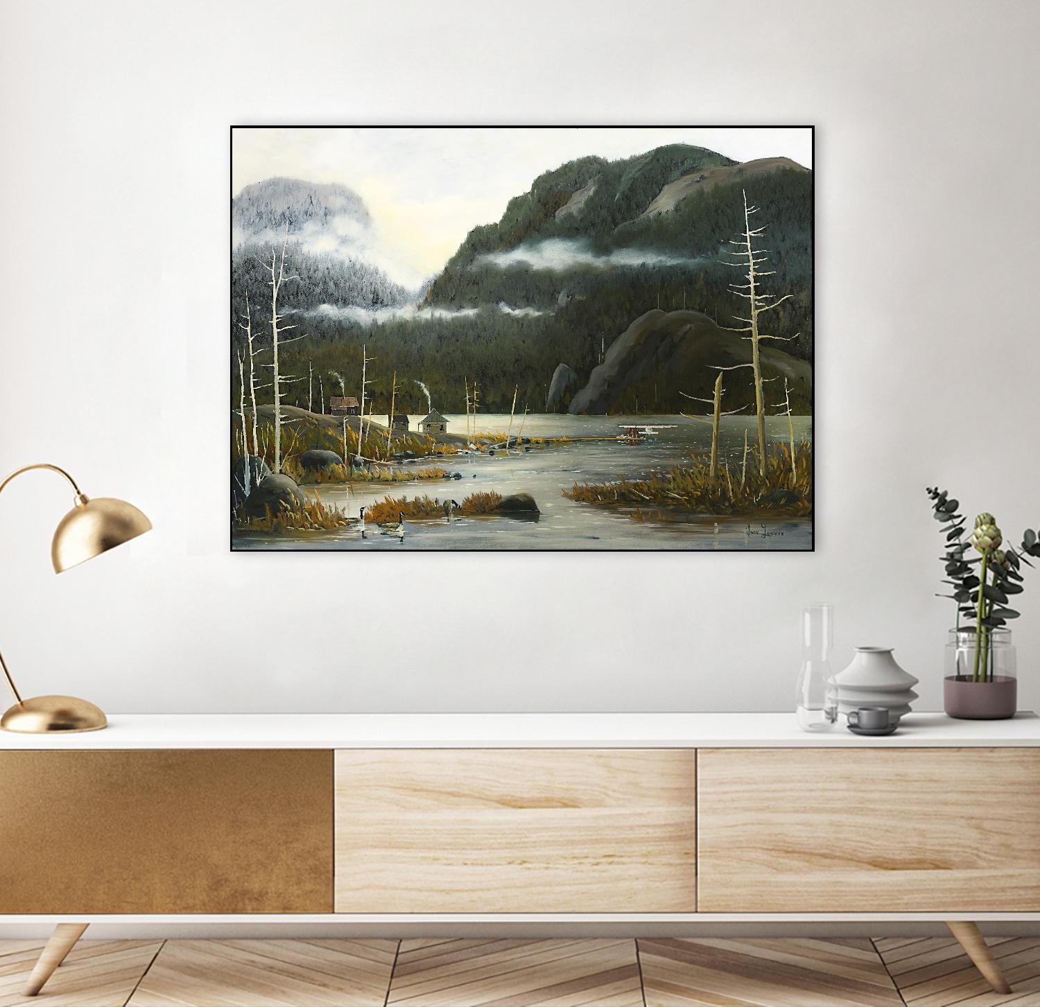 Départ pour la chasse by Yvon Lemieux on GIANT ART - green landscape