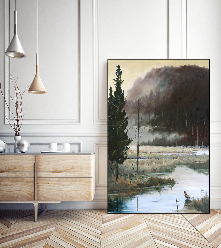 Marais du Nord par Yvon Lemieux sur GIANT ART - paysage brun