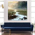 Un matin à Salzbourg by Yvon Lemieux on GIANT ART - green landscape