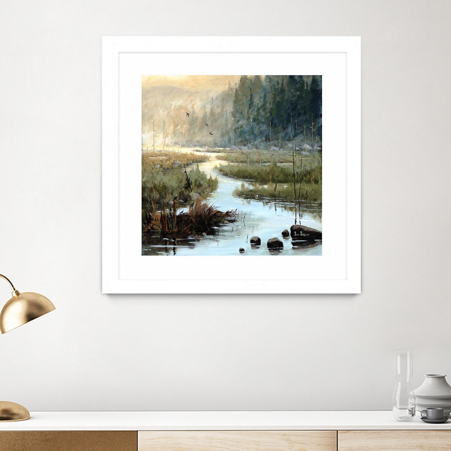 Un matin à Salzbourg by Yvon Lemieux on GIANT ART - green landscape