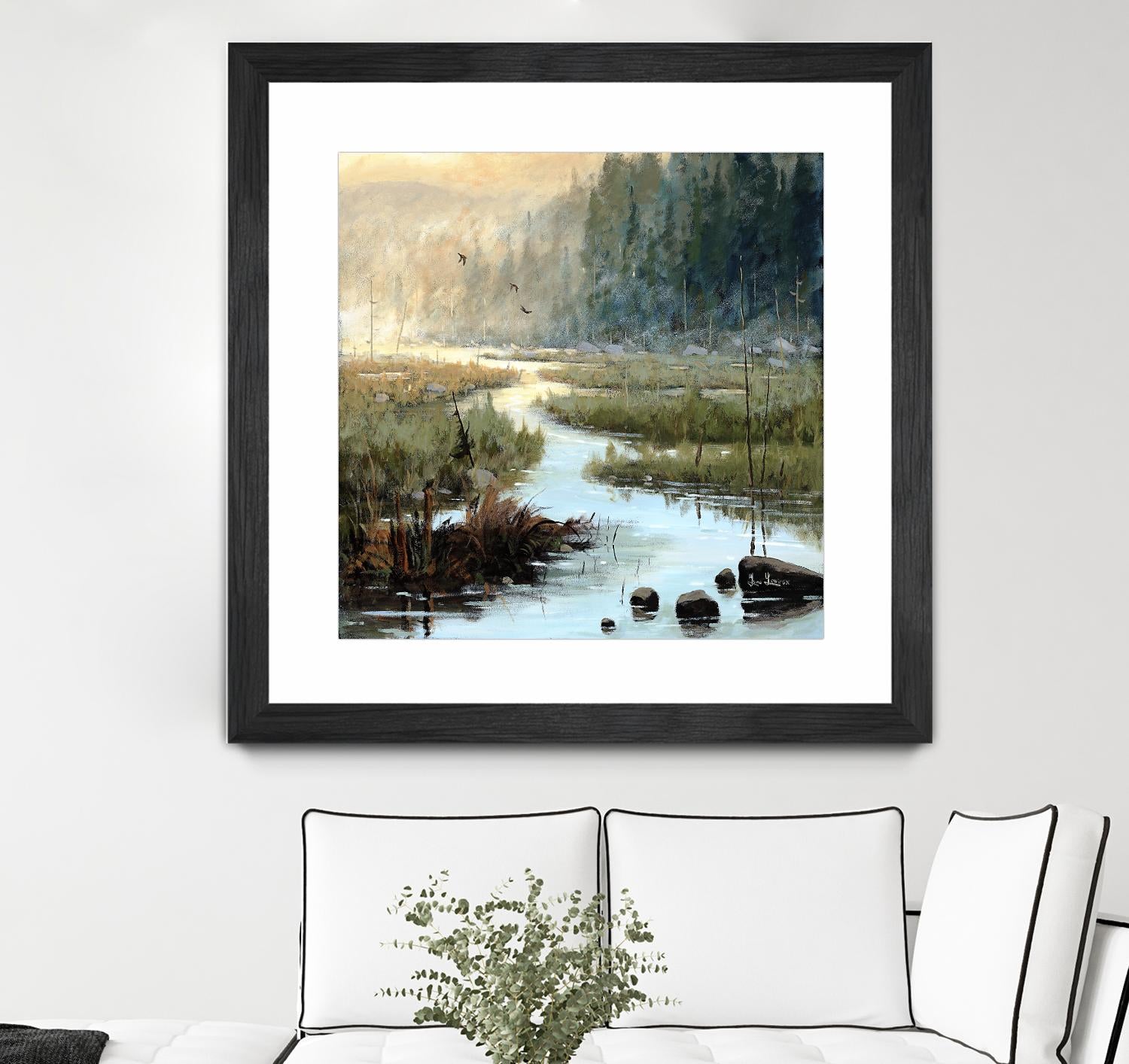 Un matin à Salzbourg by Yvon Lemieux on GIANT ART - green landscape