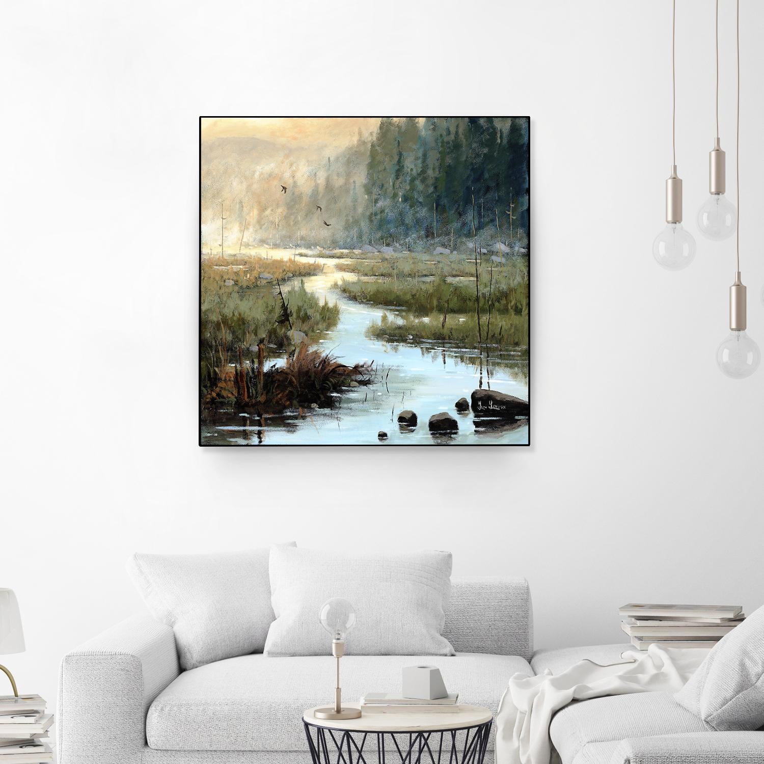 Un matin à Salzbourg by Yvon Lemieux on GIANT ART - green landscape