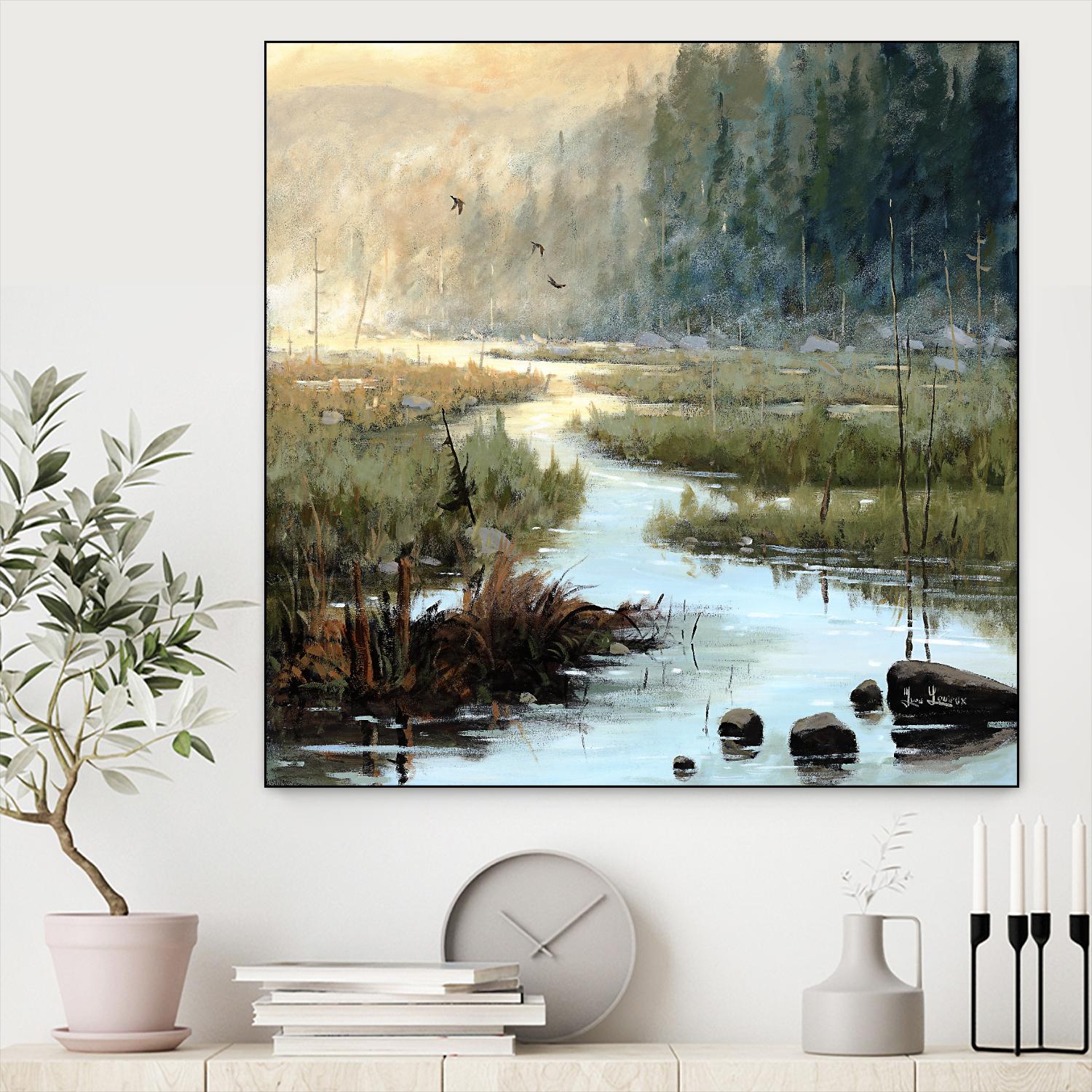 Un matin à Salzbourg by Yvon Lemieux on GIANT ART - green landscape