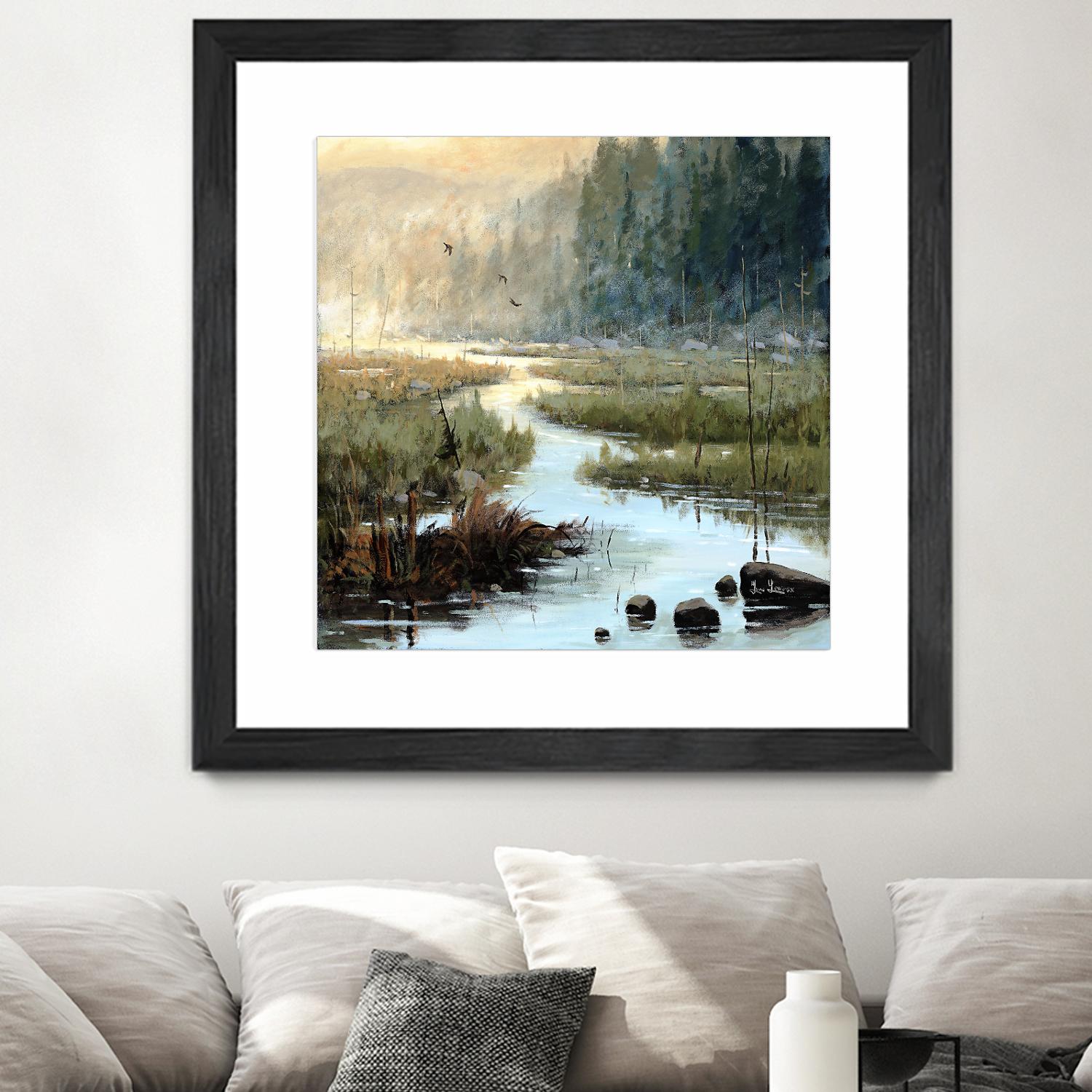 Un matin à Salzbourg by Yvon Lemieux on GIANT ART - green landscape