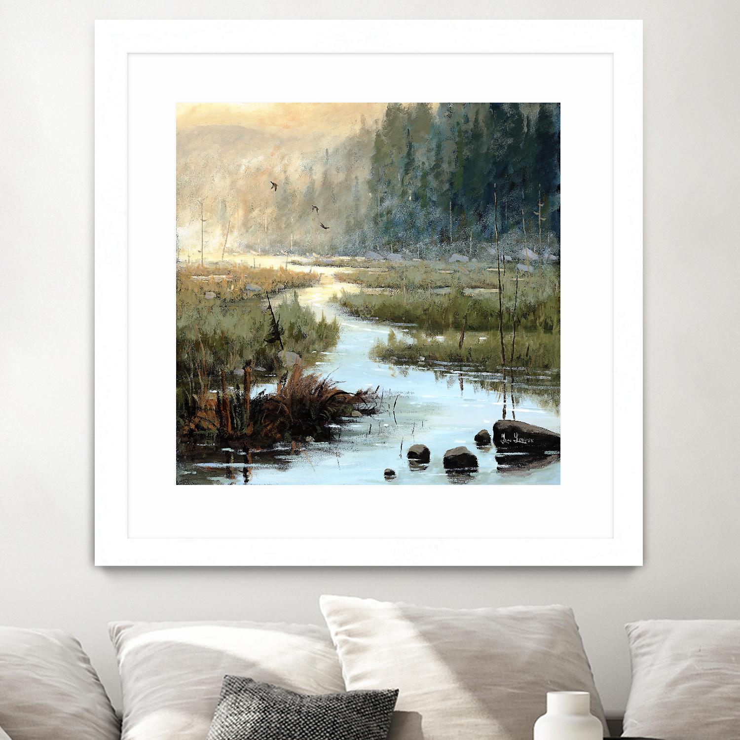 Un matin à Salzbourg by Yvon Lemieux on GIANT ART - green landscape