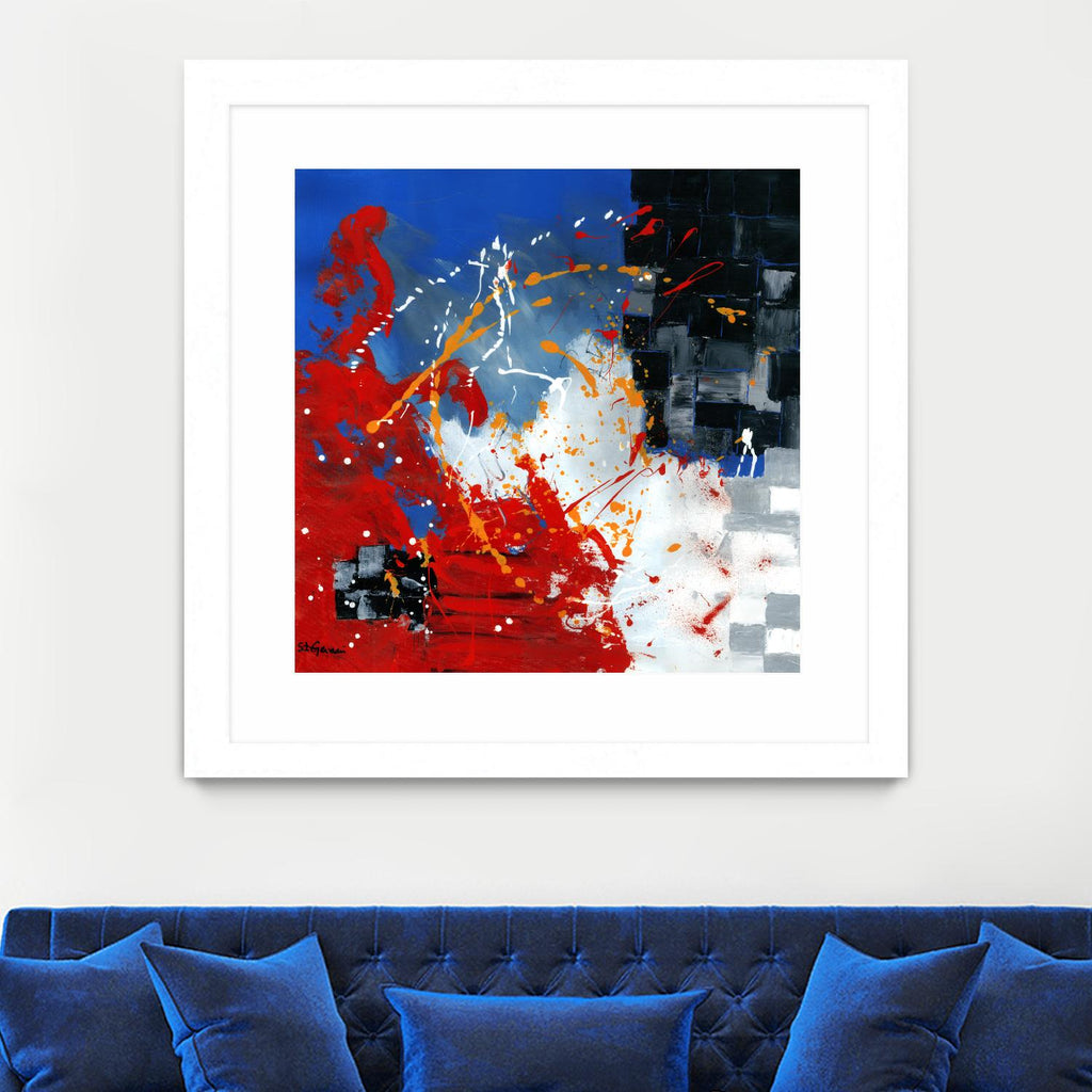 Les traces à suivre by Carole St-Germain on GIANT ART - blue abstract