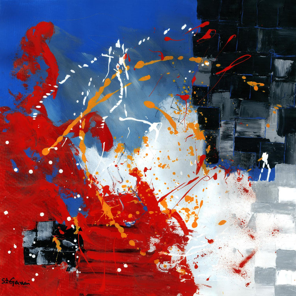 Les traces à suivre by Carole St-Germain on GIANT ART - blue abstract