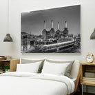 Trains pass Battersea Power Sation by Nick Jackson on GIANT ART - white city scene