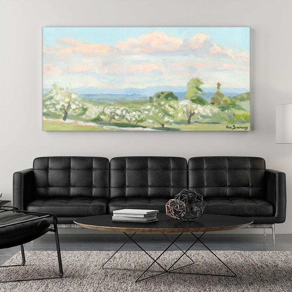 Apple Orchards & Cotton Candy Clouds by Ron Simpkins on GIANT ART - blue landscape