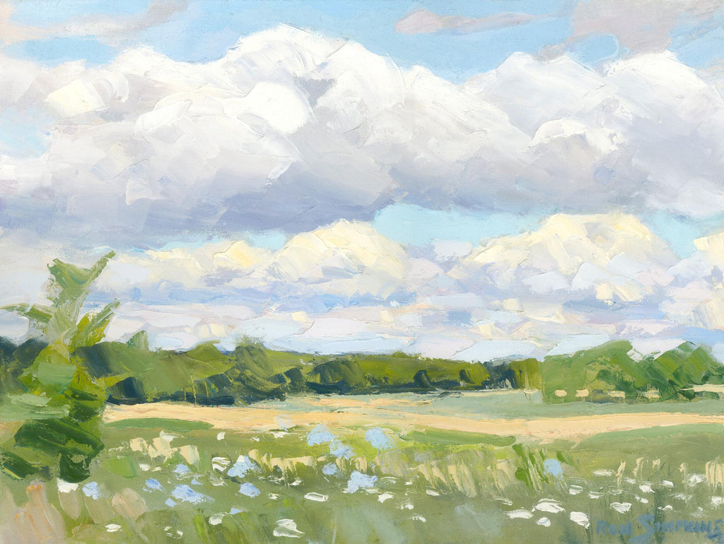 Blue Chickory Fields par Ron Simpkins sur GIANT ART - paysage bleu